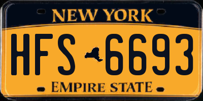 NY license plate HFS6693