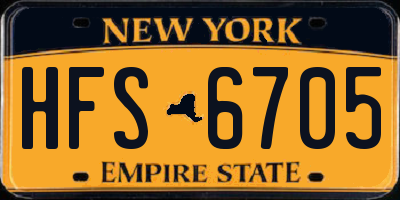NY license plate HFS6705