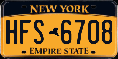 NY license plate HFS6708