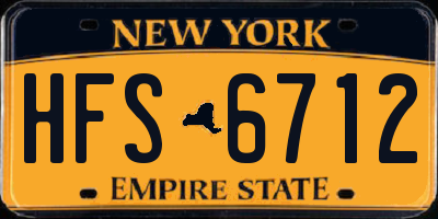 NY license plate HFS6712