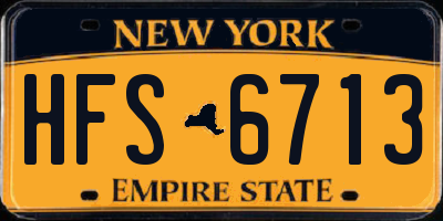 NY license plate HFS6713