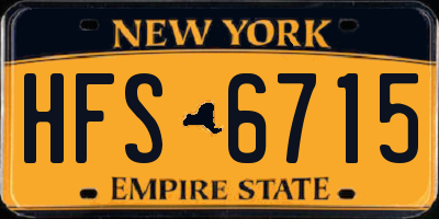 NY license plate HFS6715