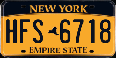 NY license plate HFS6718