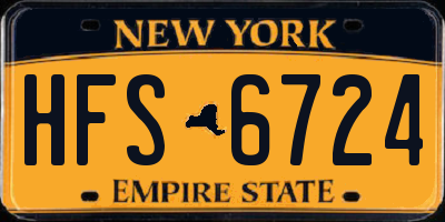 NY license plate HFS6724
