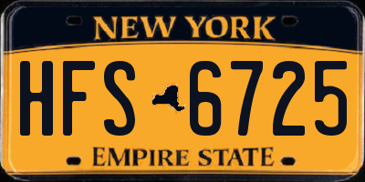 NY license plate HFS6725
