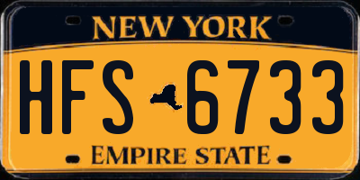 NY license plate HFS6733