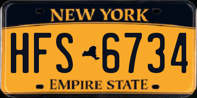 NY license plate HFS6734