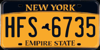 NY license plate HFS6735