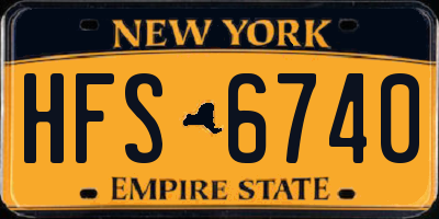 NY license plate HFS6740
