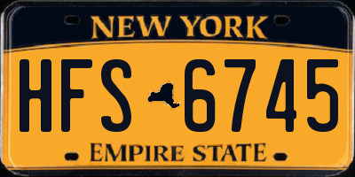 NY license plate HFS6745