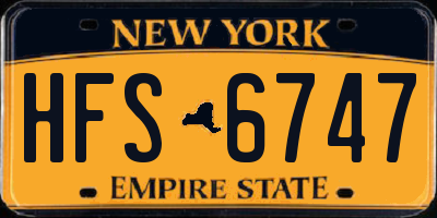 NY license plate HFS6747