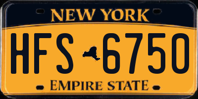 NY license plate HFS6750