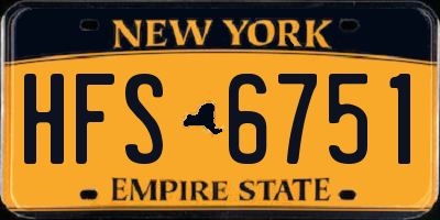NY license plate HFS6751