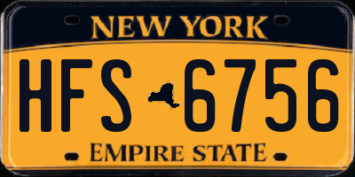 NY license plate HFS6756