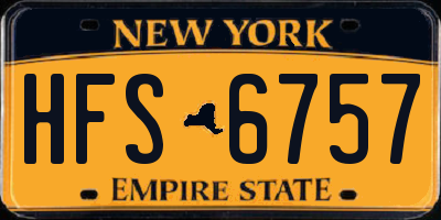 NY license plate HFS6757