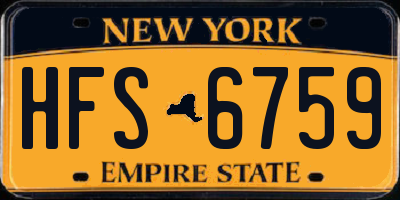 NY license plate HFS6759