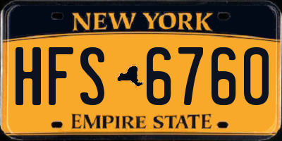 NY license plate HFS6760