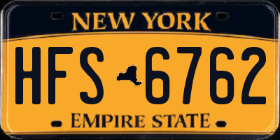 NY license plate HFS6762