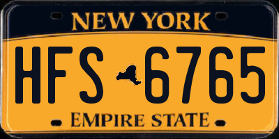 NY license plate HFS6765