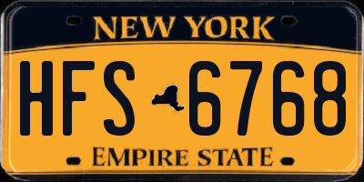 NY license plate HFS6768