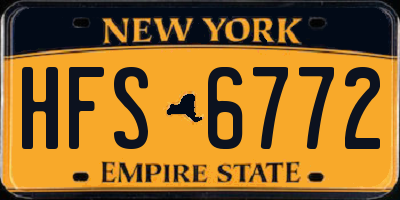 NY license plate HFS6772