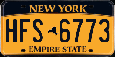 NY license plate HFS6773