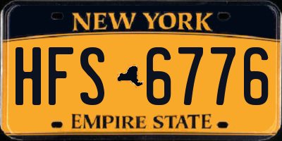 NY license plate HFS6776