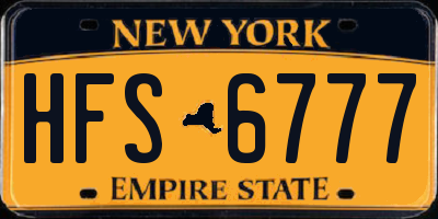 NY license plate HFS6777