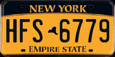 NY license plate HFS6779