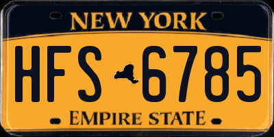 NY license plate HFS6785