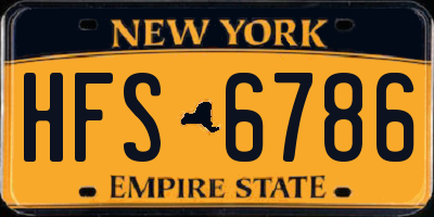 NY license plate HFS6786
