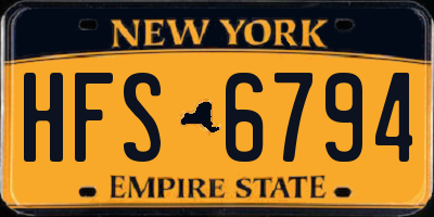 NY license plate HFS6794