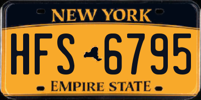 NY license plate HFS6795