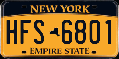NY license plate HFS6801