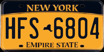 NY license plate HFS6804