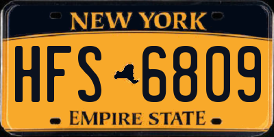NY license plate HFS6809