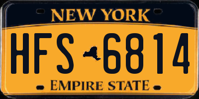 NY license plate HFS6814
