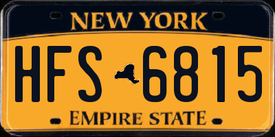 NY license plate HFS6815