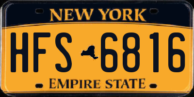 NY license plate HFS6816