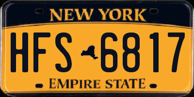 NY license plate HFS6817
