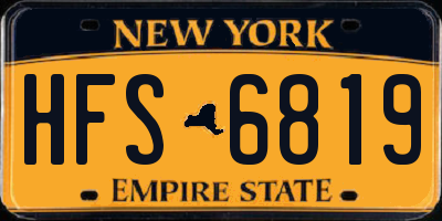 NY license plate HFS6819