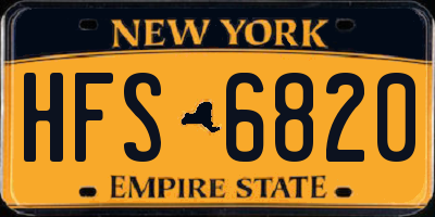 NY license plate HFS6820