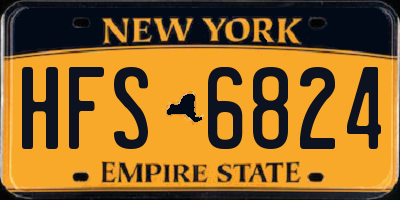 NY license plate HFS6824