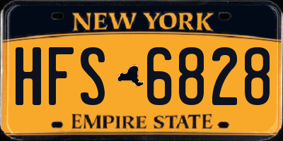 NY license plate HFS6828