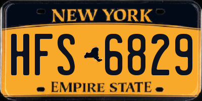 NY license plate HFS6829