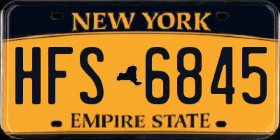 NY license plate HFS6845