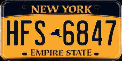 NY license plate HFS6847