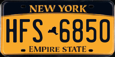 NY license plate HFS6850