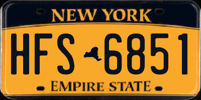 NY license plate HFS6851