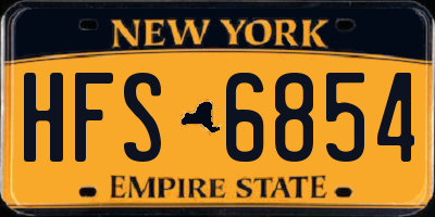 NY license plate HFS6854